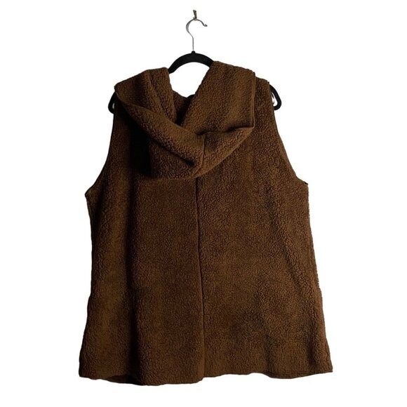 Zenana Outfitters Women's Teddy Long Line Sleeveless Hooded Cardigan - Picture 7 of 7